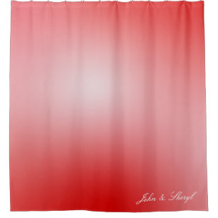 Red and White Gradient Personalised Shower Curtain