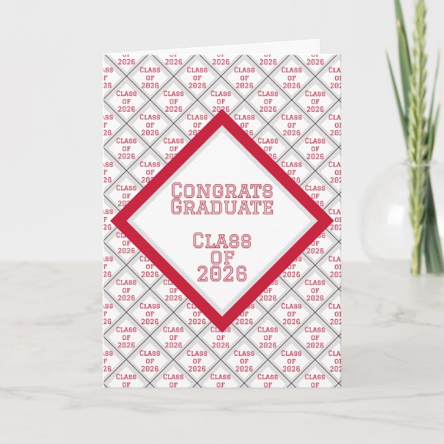 Red and White Graduation Card | 2026 (Front)