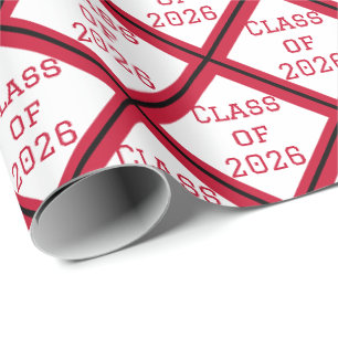 Red and White Graduation Wrapping Paper   2026