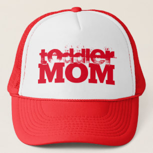 red and white grunge TODDLER MOM lettering   Trucker Hat
