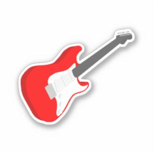 Red and white guitar