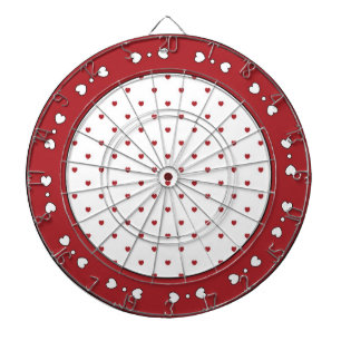 Red and White Heart Dart Board