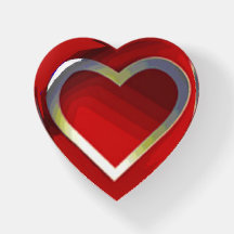 Red and White Heart on Red Heart Shaped