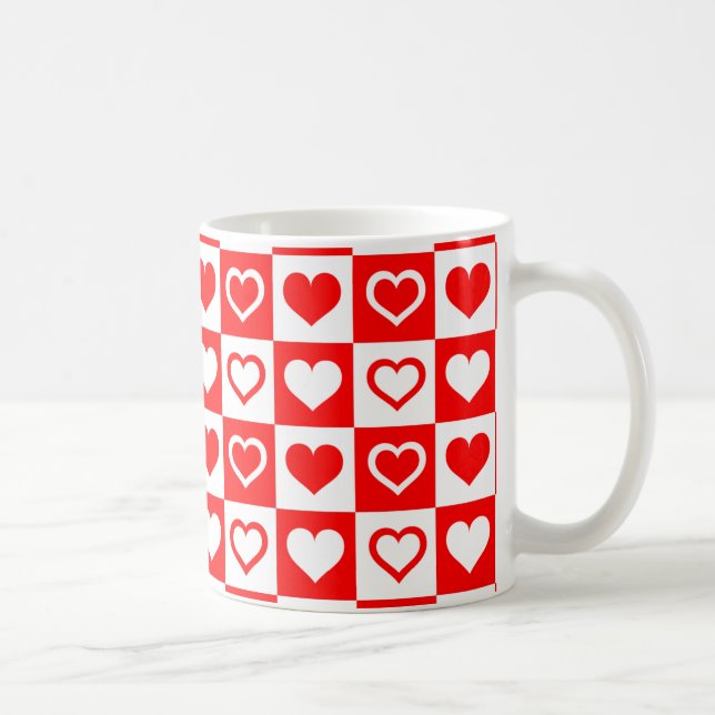 Red and White Hearts Coffee Mug (Right)