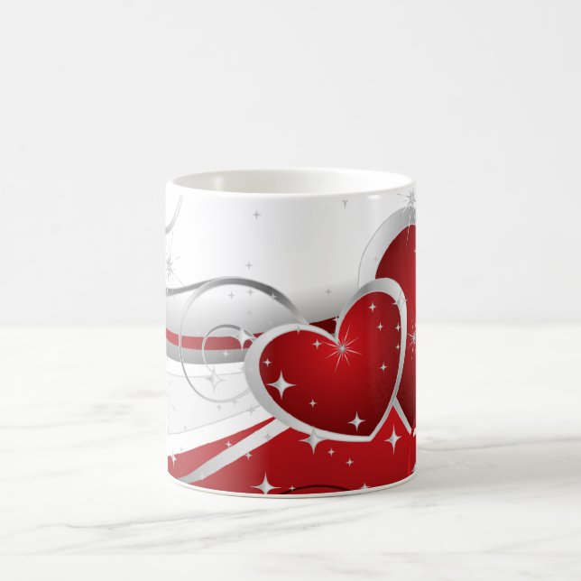 Red and White Hearts Mug (Center)