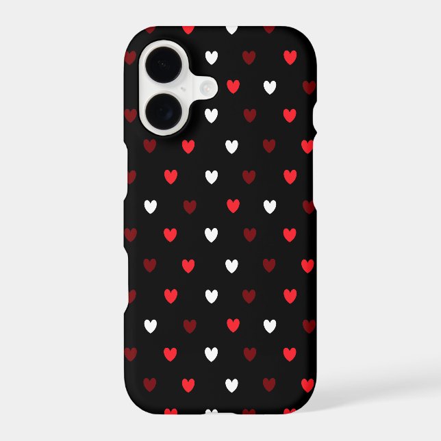 Red and white hearts on black (Back)