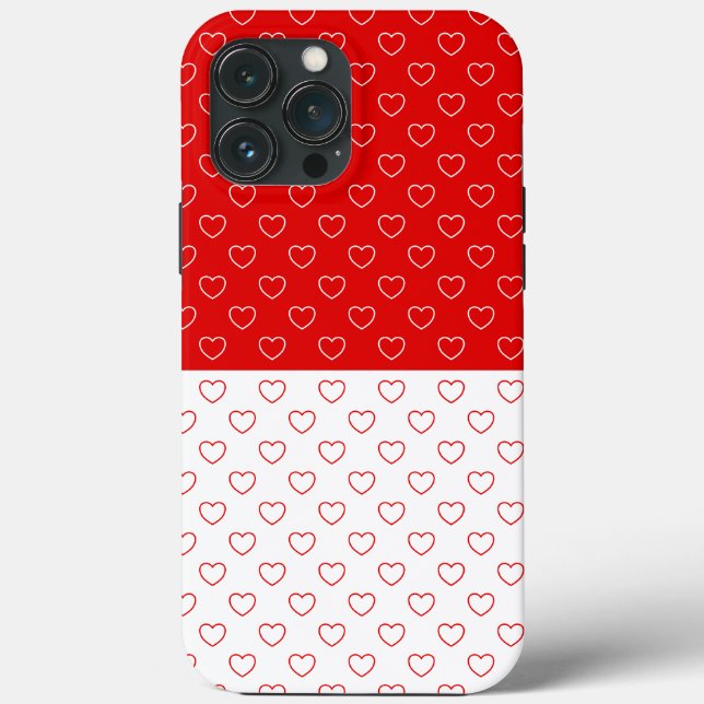 Red And White Hearts Pattern Case-Mate iPhone Case (Back)