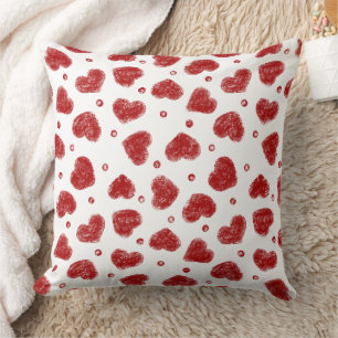 Red and White Hearts pattern Cushion