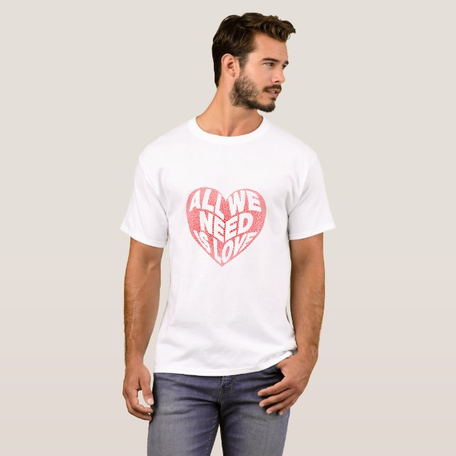 Red And White Hearts T-Shirt (Front Full)