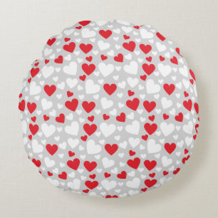 Red and White Hearts Throw Pillow