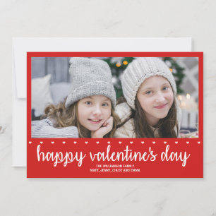 Red and White Hearts Valentine Photo Cards