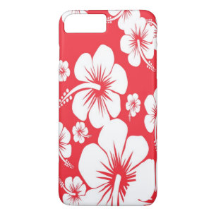 Red and White Hibiscus Hawaiian Print iPhone 8 Plus/7 Plus Case
