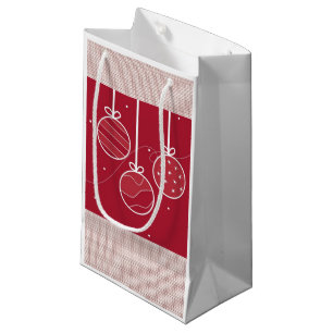 Red and White Holiday Decorations Small Gift Bag