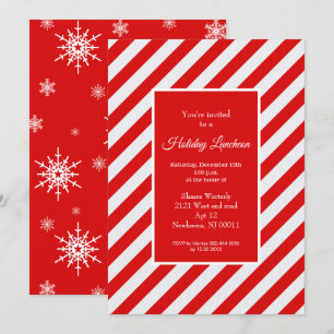 Red and white holiday luncheon  announcement