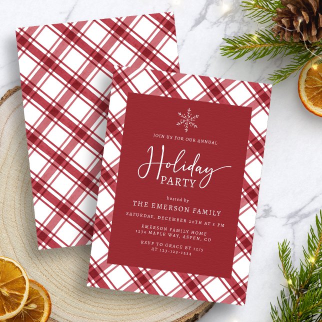 Red and White Holiday Party Invitation (Red and White Holiday Party Invitation
)