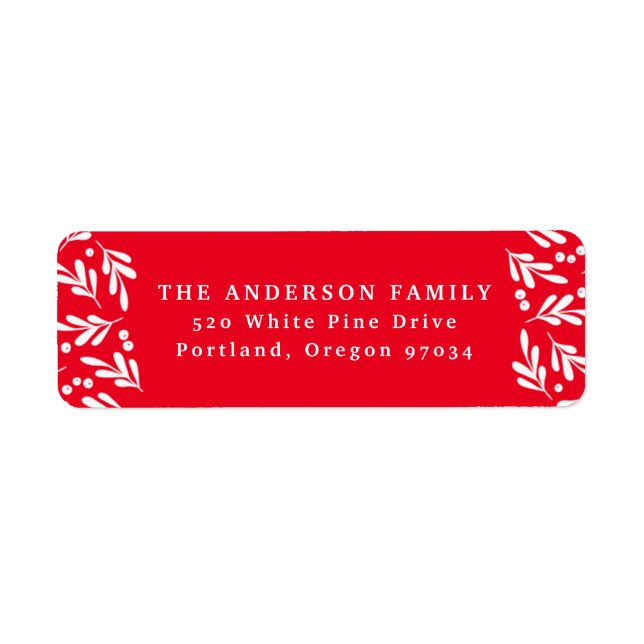 Red and White Holly Berries | Holiday Address (Front)