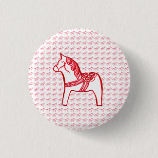 Red and White Horse 3 Cm Round Badge