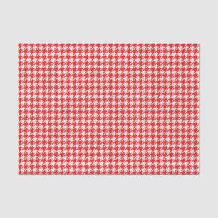 Red and White Houndstooth Pattern Tissue Paper