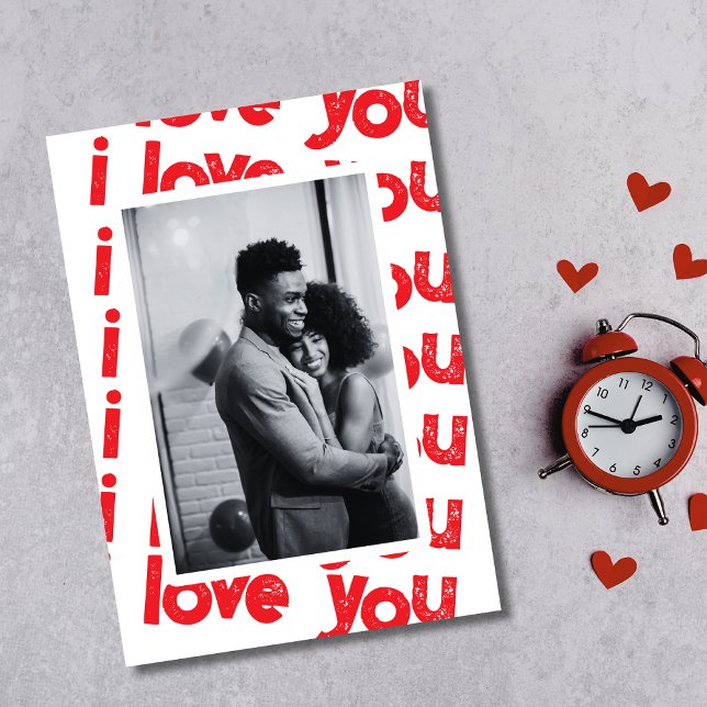 Red and white I love you photo Valentine’s Day  Card (Creator Uploaded)