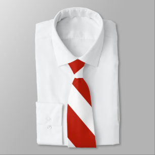Red and White III University Stripe Tie