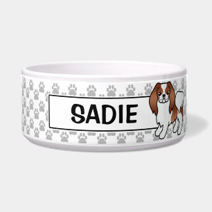 Red And White Japanese Chin Cartoon Dog