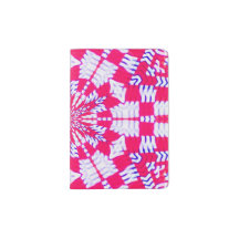 Red and white kaleidoscope design passport holder