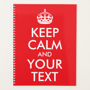 Red and White Keep Calm and Your Text Planner