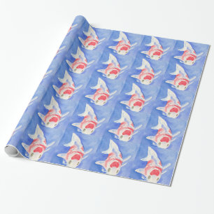 red and white Koi Wrapping Paper