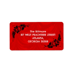 Red and white label