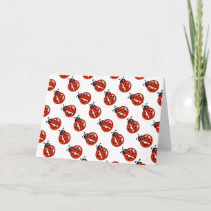 Red And White Ladybug Note Cards