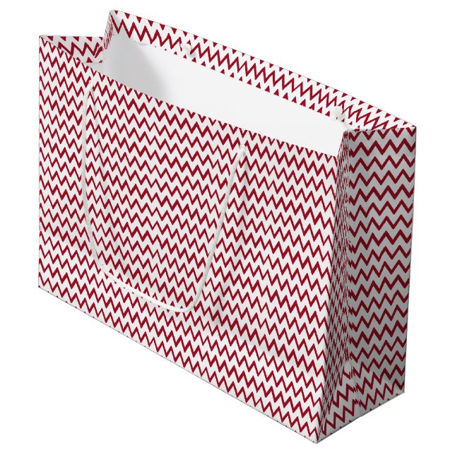 RED AND WHITE LARGE GIFT BAG (Front Angled)