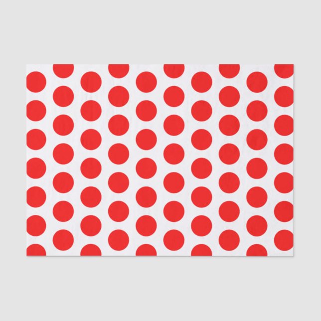 Red and White Large Polka Dot Tissue Paper (Front)