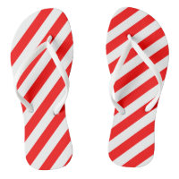 Red and White Large Size Diagonal Stripes