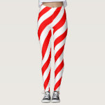 Red and White Large Size Diagonal Stripes Leggings<br><div class="desc">Red and white large size diagonal stripes pattern,  a simple but elegant design</div>