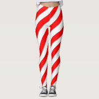 Red and White Large Size Diagonal Stripes