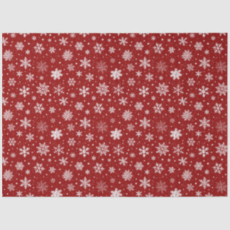 Red and White Large Snowflakes  Tissue Paper