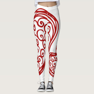 Red and White Leggings