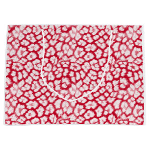 Red and white leopard print  large gift bag