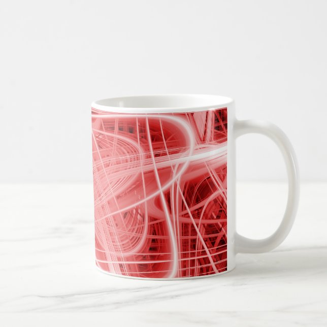 Red and white light trails coffee mug (Right)