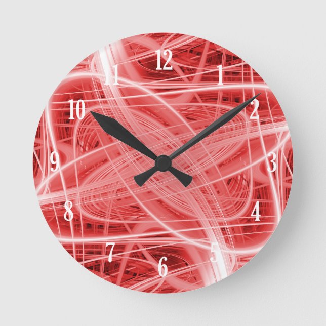 Red and white light trails round clock (Front)
