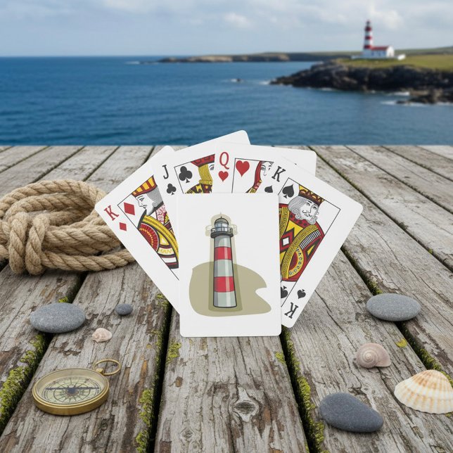Red And White Lighthouse Playing Cards (Creator Uploaded)