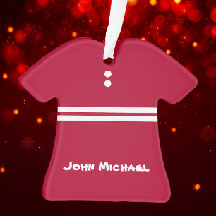 Red and White Little Boy's Shirt Ornament