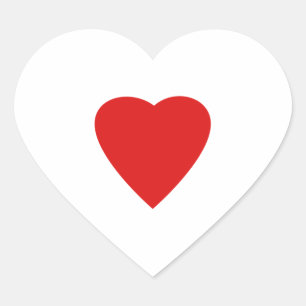 Red and White Love Heart Design. Heart Sticker