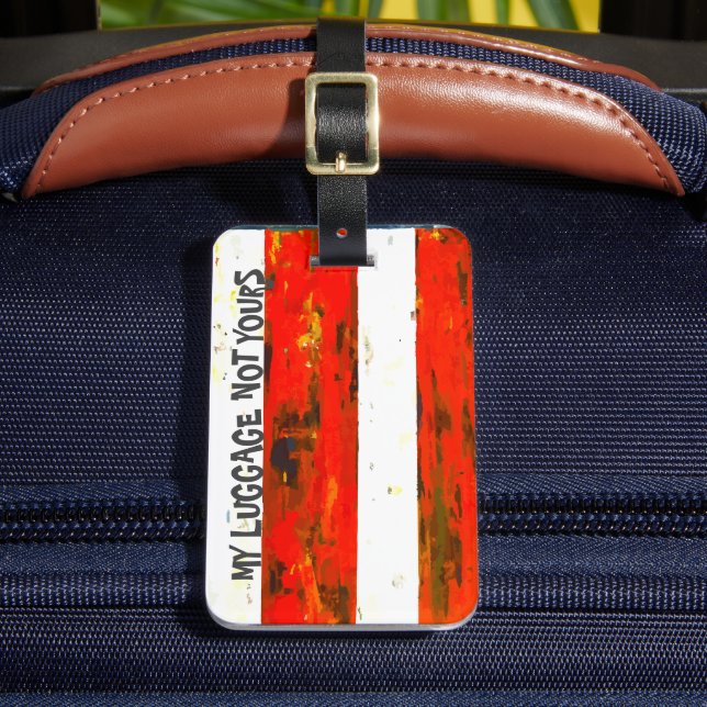 Red and White   Luggage Tag (Front Insitu 2)