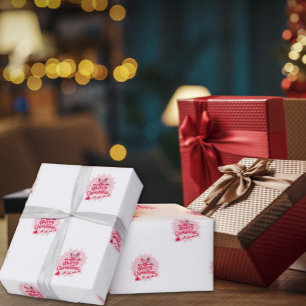 Red and White Mandala Christmas Wrapping Paper