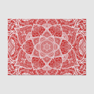 Red and White Mandala - Loergann in Cherry Tissue Paper