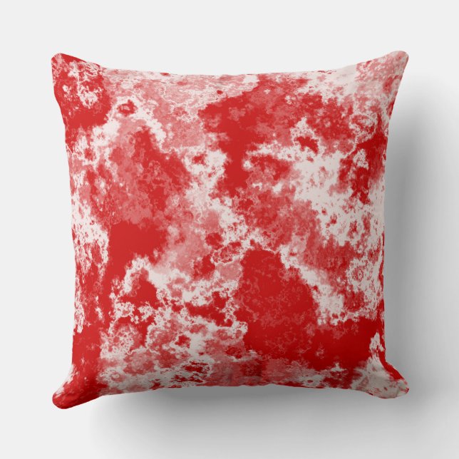 Red and White Marble abstract Cushion (Back)