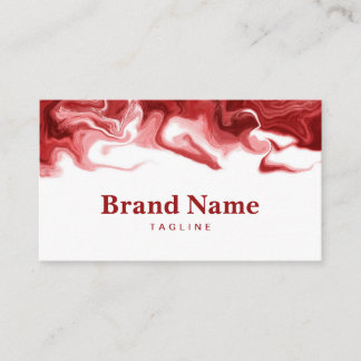 Red and White Marble Business Card