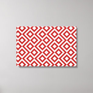 Red and White Meander Canvas Print