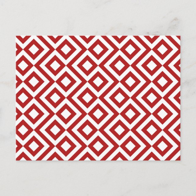 Red and White Meander Postcard (Front)